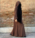 Elif Geniş Pantolonlu Abaya Takımı - TABA