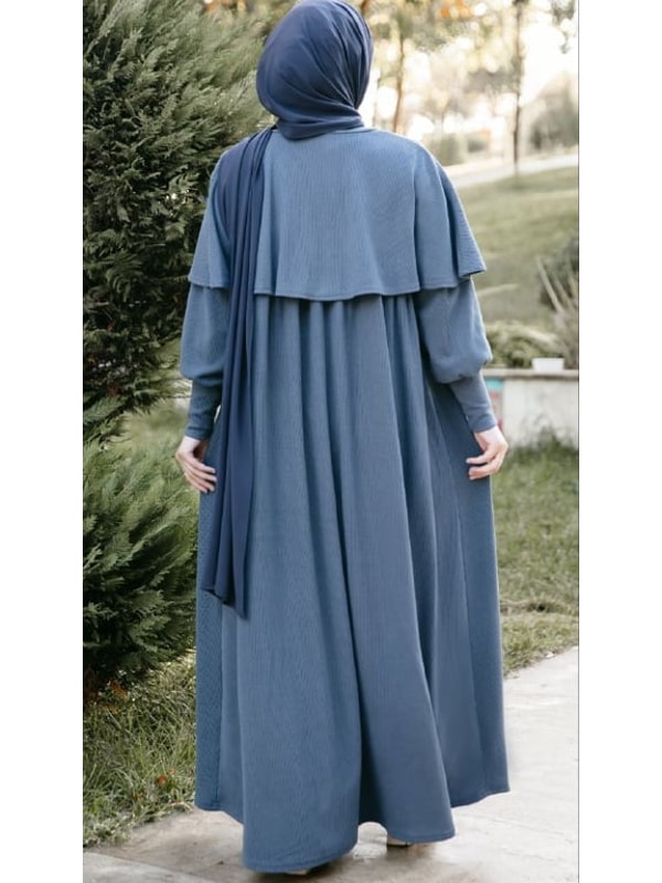 Pelerinli Örme Elbise