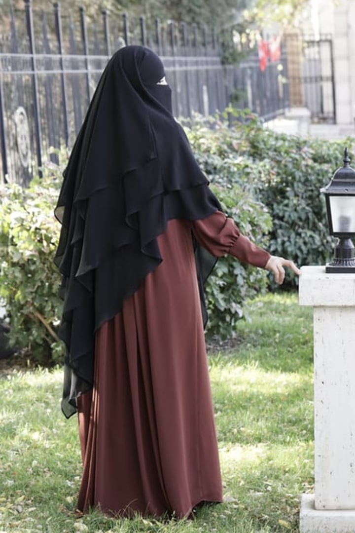 Üç Katlı Peçeli Khimar Sufle