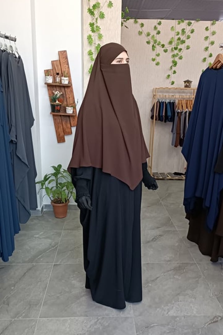 Orta Boy Tek Katlı Khimar Sufle