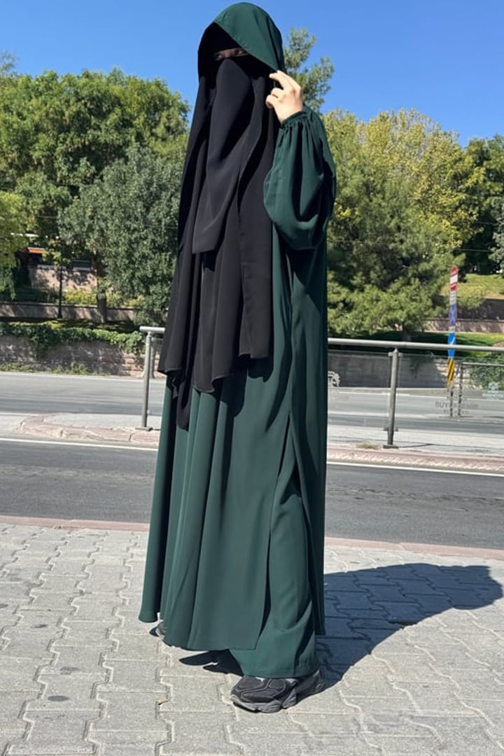 Elif Geniş Pantolonlu Abaya Takımı