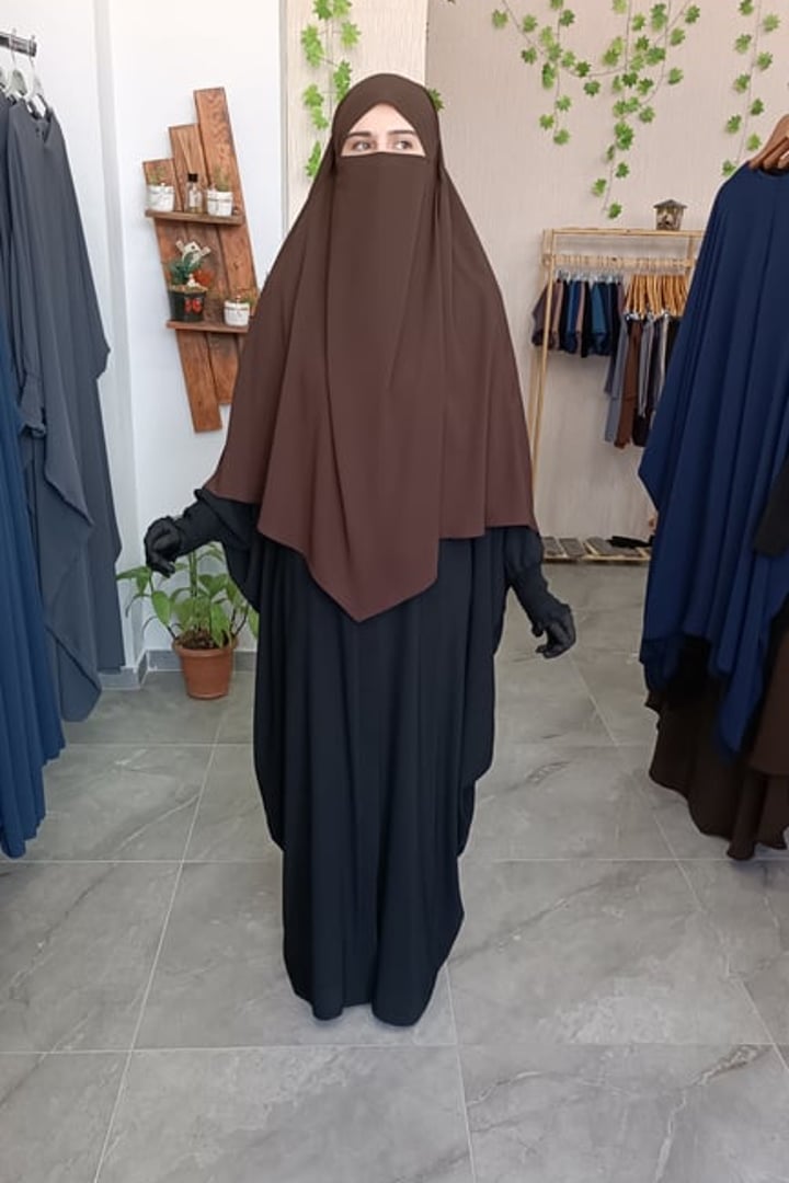 Orta Boy Tek Katlı Khimar Sufle