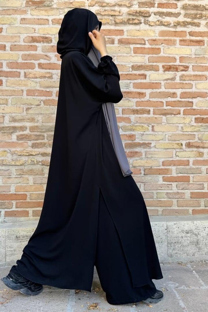 Elif Geniş Pantolonlu Abaya Takımı