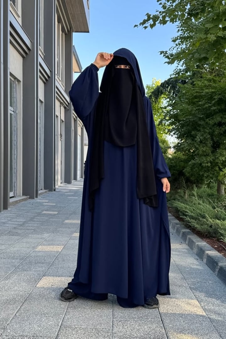 Elif Geniş Pantolonlu Abaya Takımı